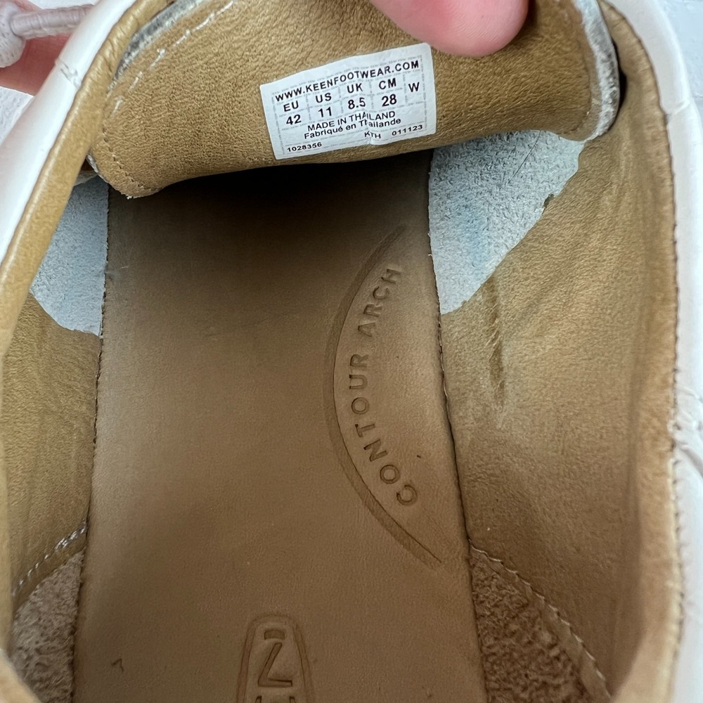 Keen KNX Leather Sneakers Womens 11 White Minimalist No Tie Lace Casual Neutral - Picture 12 of 14